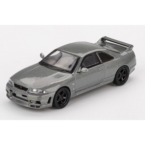 Nissan GTR (R33) Nismo BCNR33 CRS '93, grijs metallic, 1:64, MiniGT (1128) (Blister verpakking)