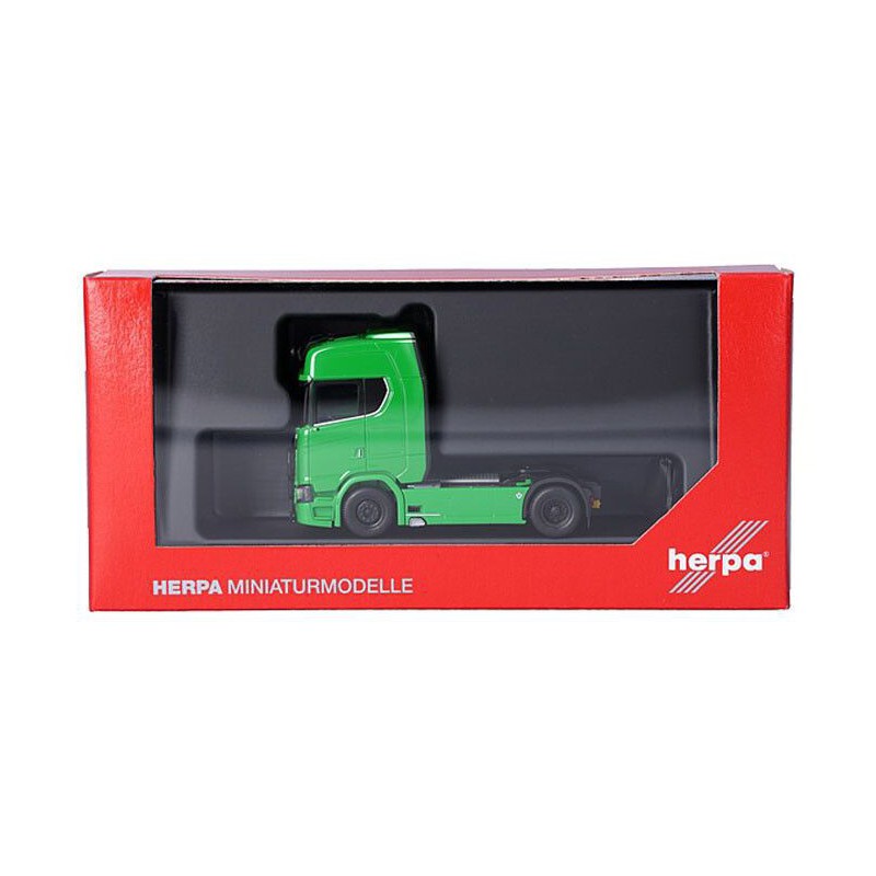 Scania CS 20 HD 4x2 + lamp. Bullbar, groen, 1:87, Herpa