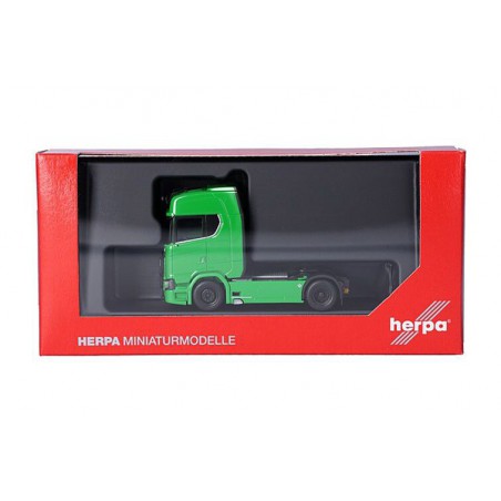 Scania CS 20 HD 4x2 + lamp. Bullbar, groen, 1:87, Herpa