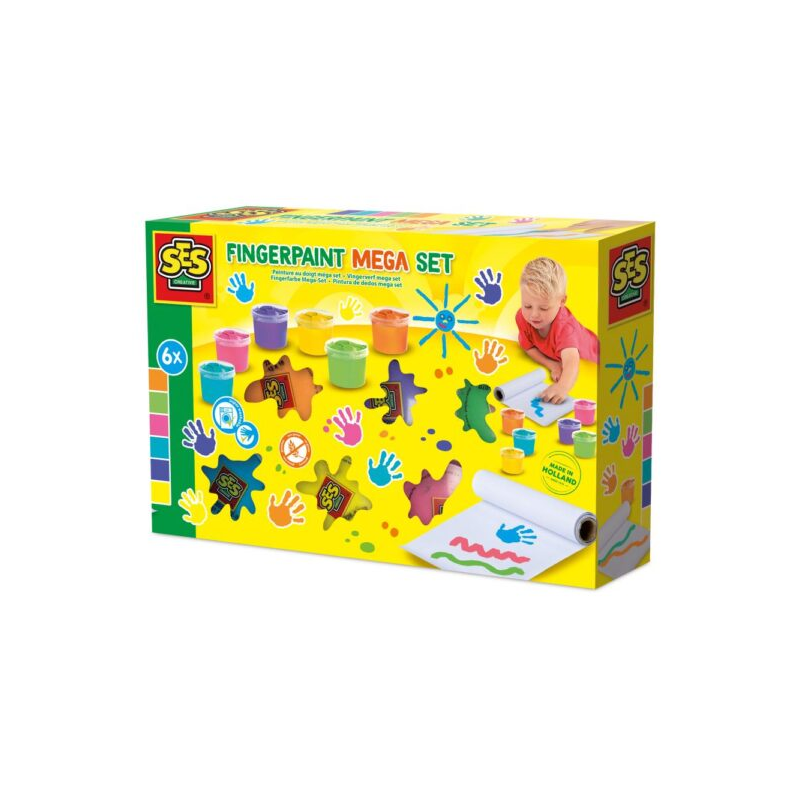 SES - Vingerverf mega set 6 kleuren x 110 mL