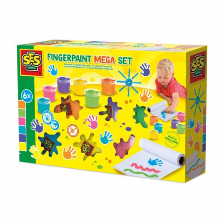 SES - Vingerverf mega set 6 kleuren x 110 mL
