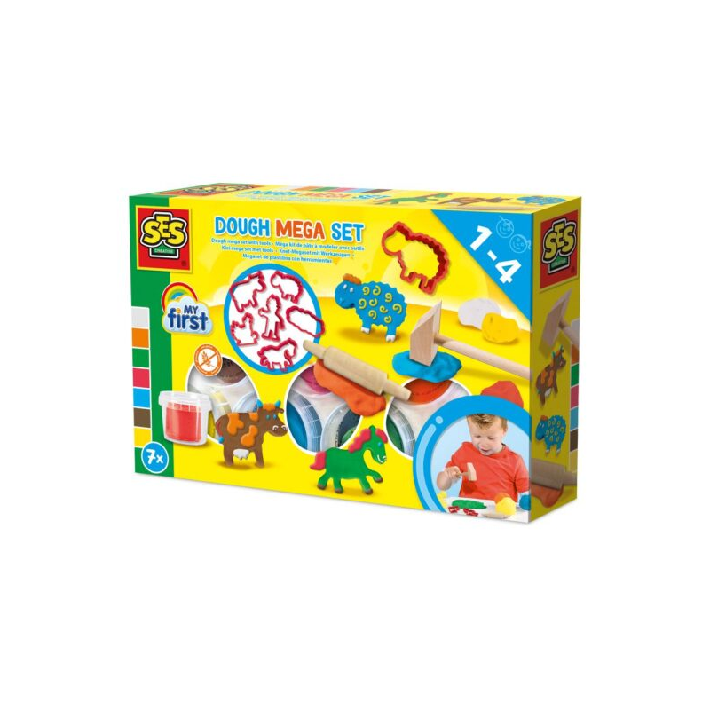 SES - My first – Klei mega set met tools 7x90g