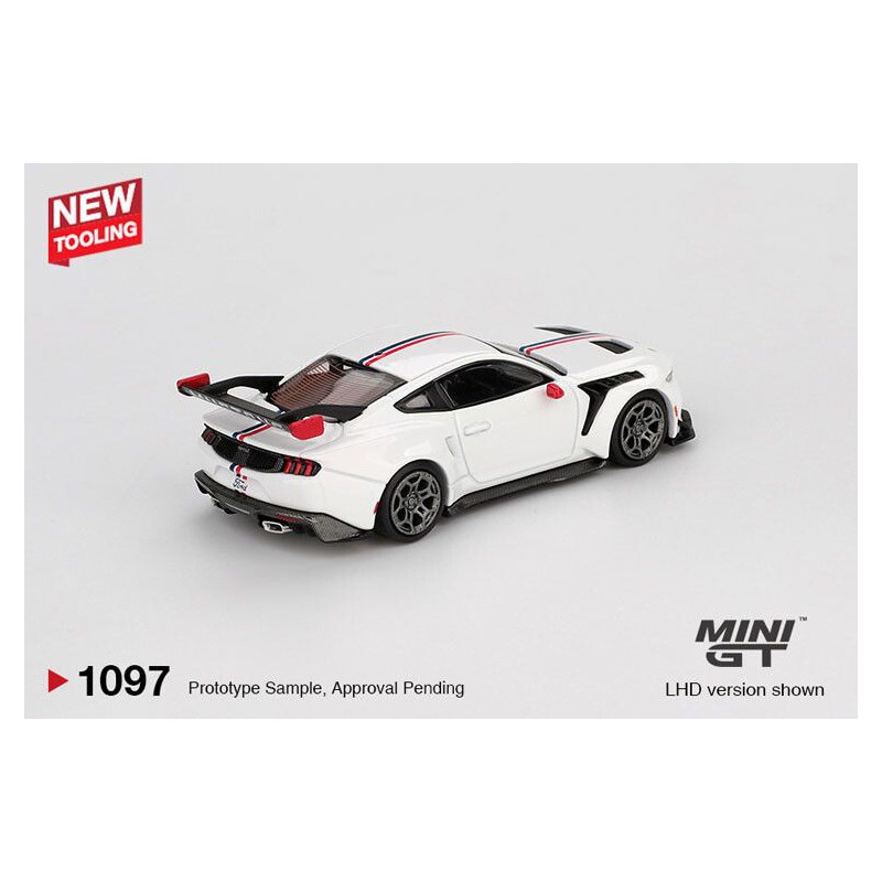 Ford Mustang GTD Spirit of America '25, Wit 1:64, MiniGT (1097)