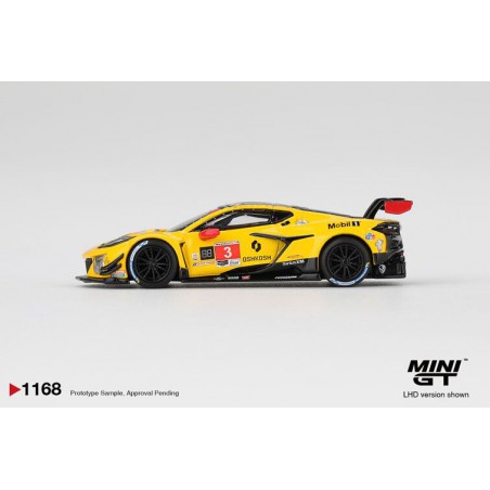 Chevrolet Corvette Z06 GT3 R Miller Mot. Nr3 Dayt. 24h '25, Geel 1:64, MiniGT (1168)