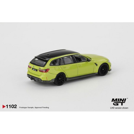 BMW M3 (G82) Touring '25, geel (Soa Paulo yellow) 1:64, MiniGT (1102)