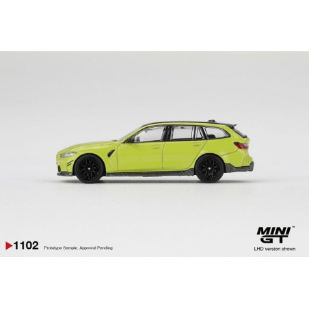 BMW M3 (G82) Touring '25, geel (Soa Paulo yellow) 1:64, MiniGT (1102)