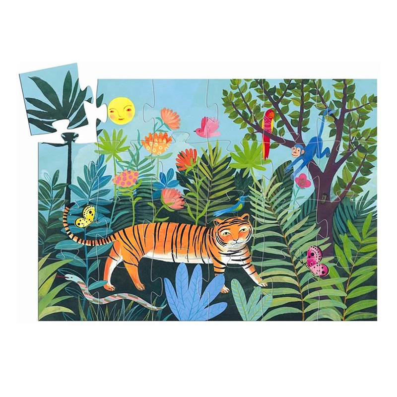 Djeco - Silhouettepuzzel - The tigers walk