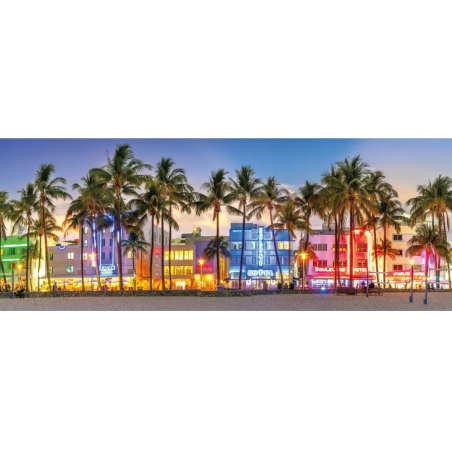 1000stukjes Ravensburger Night glow on ocean drive Panorama puzzel