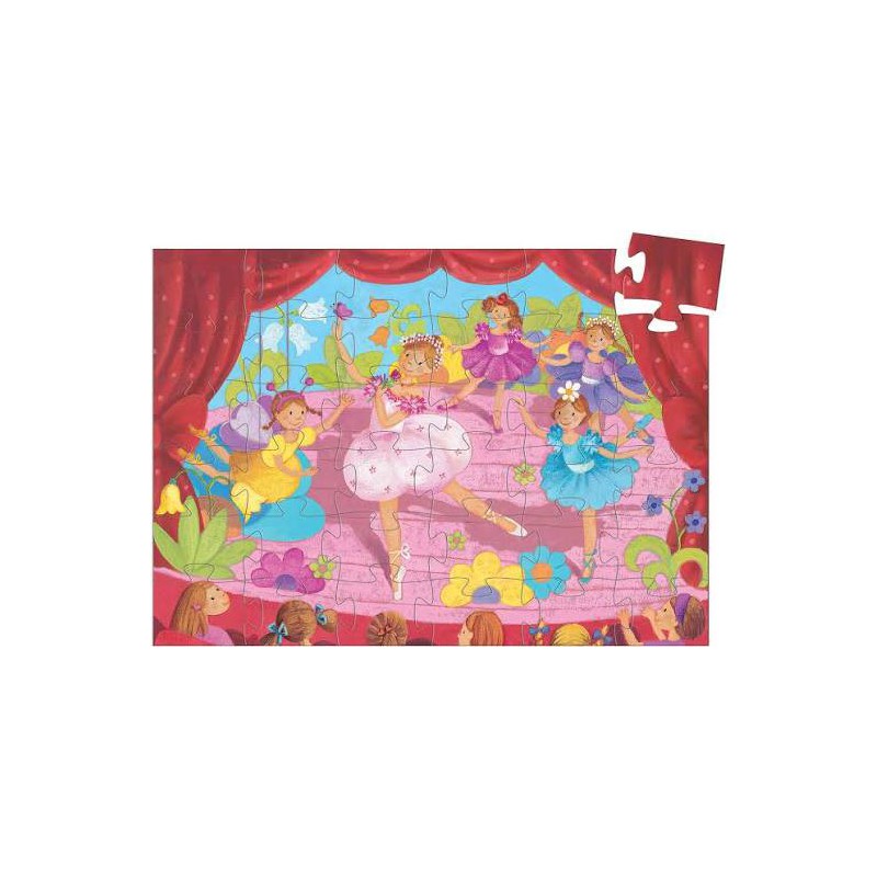 Djeco - Silhouettepuzzel - De ballerina en de bloem