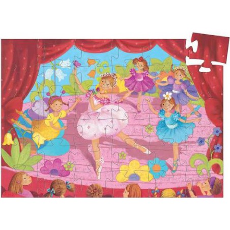 Djeco - Silhouettepuzzel - De ballerina en de bloem