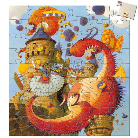 Djeco - Silhouettepuzzel - De ridder & Draak