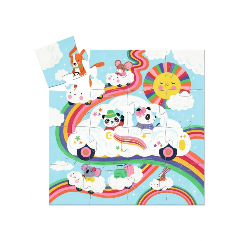 Djeco - Silhouettepuzzel - Wolken auto