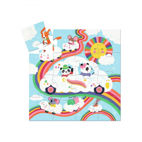 Djeco - Silhouettepuzzel - Wolken auto