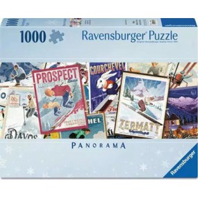 Vitage ski posters, Panorama 1000 stukjes Ravensburger