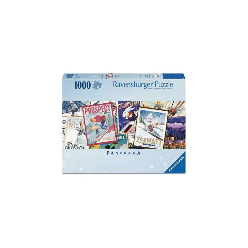 Vitage ski posters, Panorama 1000 stukjes Ravensburger