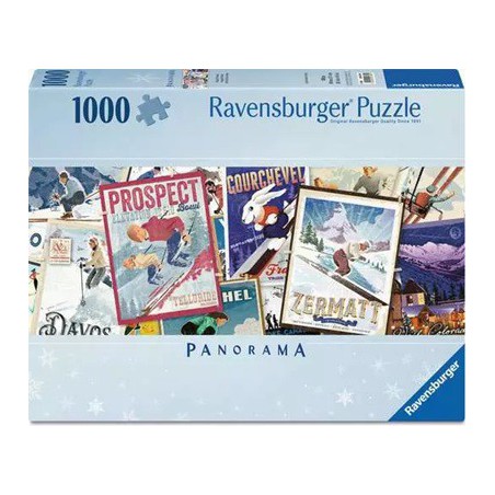 Vitage ski posters, Panorama 1000 stukjes Ravensburger