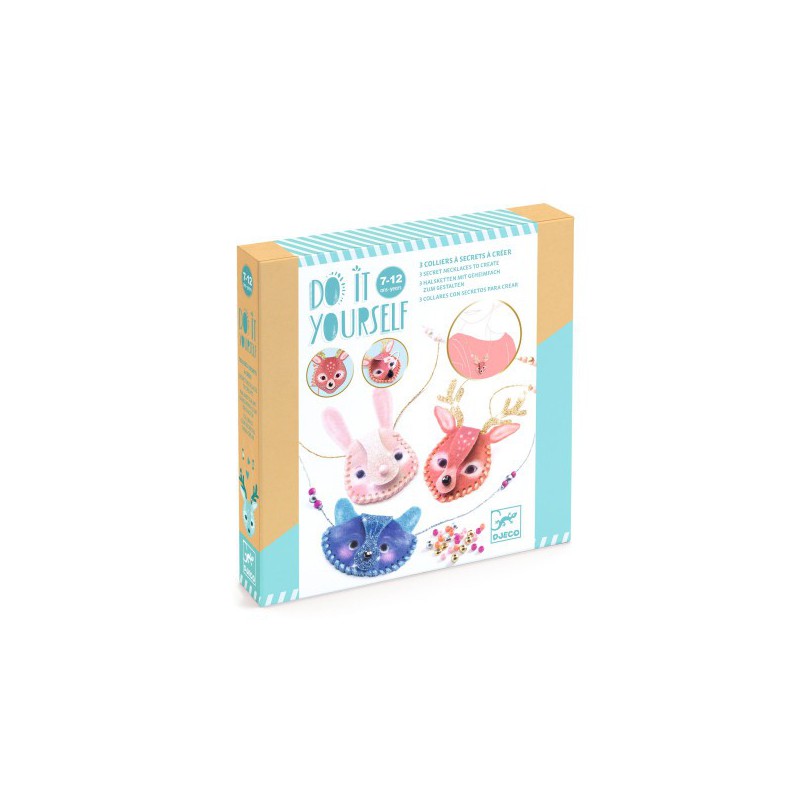 Djeco - 3 kettingen met mini zakje - DIY