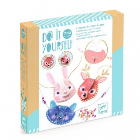 Djeco - 3 kettingen met mini zakje - DIY
