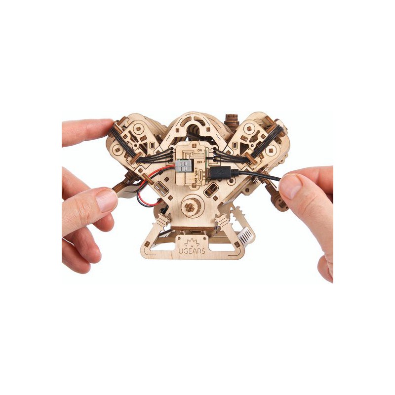 Motor V8, Hout 3D puzzel, Ugears