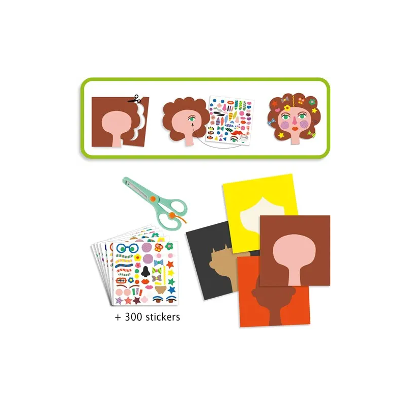 Djeco - Maak het met stickers, kapper