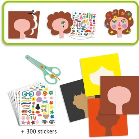 Djeco - Maak het met stickers, kapper