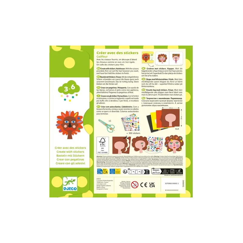 Djeco - Maak het met stickers, kapper
