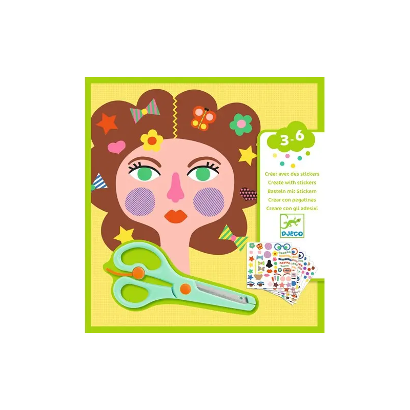 Djeco - Maak het met stickers, kapper