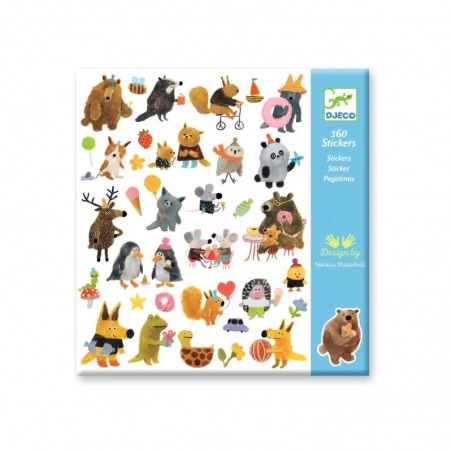 Djeco - Stickers fluffy friends