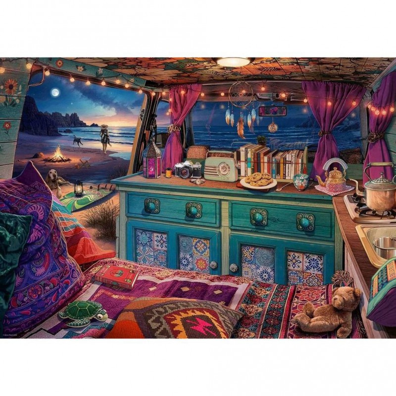 1000stukjes puzzel Ravensburger View from my window no. 2 - Campervan