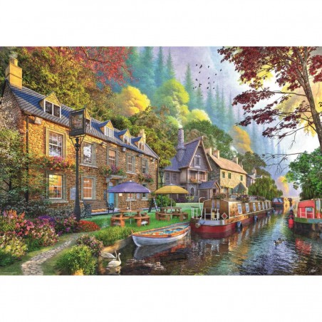 1000stukjes puzzel Ravensburger Down Lane Nr. 6, Canal Side Lane
