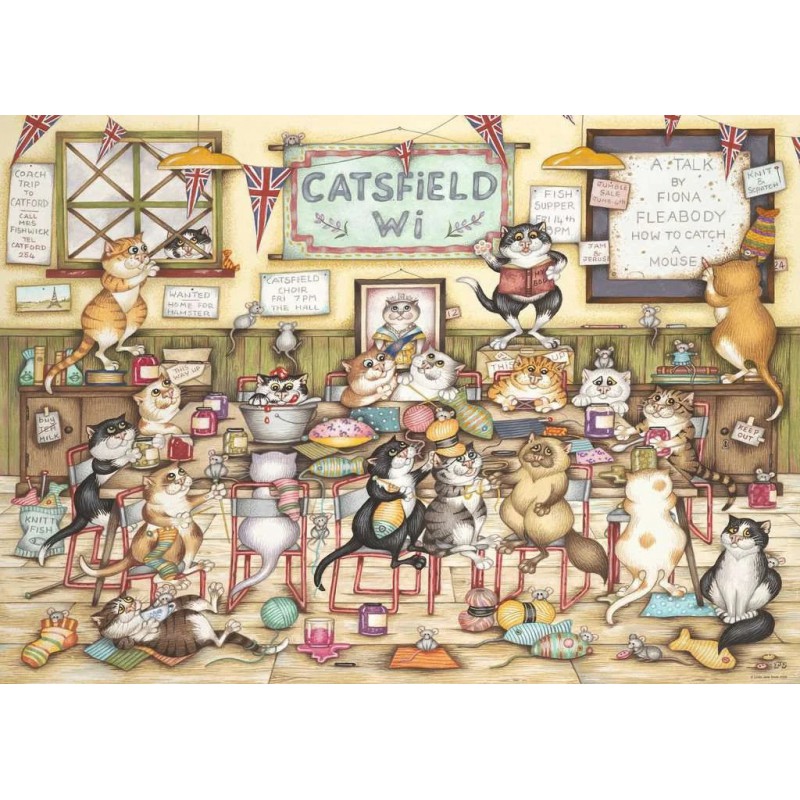 1000stukjes puzzel Ravensburger Crazy Cat's at the WI