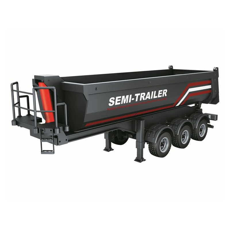 Kipper oplegger Semi Trailer, grijs, 1:18, DF Models