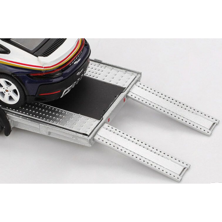 VW ID. Buzz + trailer Porsche 911 D. nr718 Porsche Gelderland 1:64, MiniGT (1115+1117)