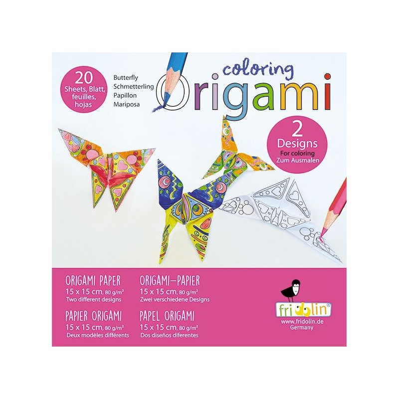 Fridolin Coloring Origami Vlinders 15*15
