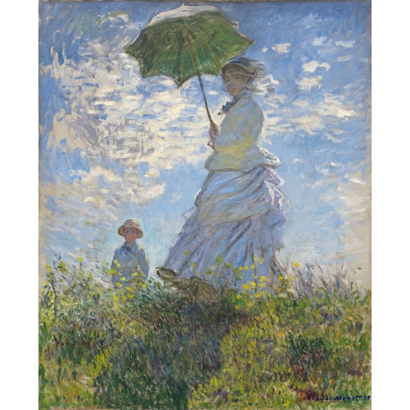 1000 stukjes puzzel Ravensburger Woman with a parasol turned toward the left - Claude Monet