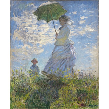 1000 stukjes puzzel Ravensburger Woman with a parasol turned toward the left - Claude Monet