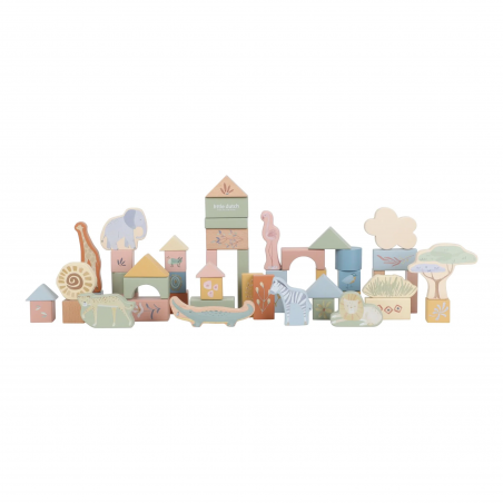 Houten bouwblokken - Safari Friends - Little Dutch