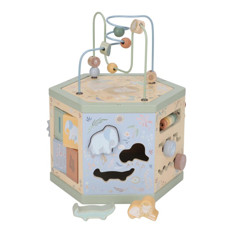 Houten activiteiten zeshoek - Safari Friends - Little Dutch