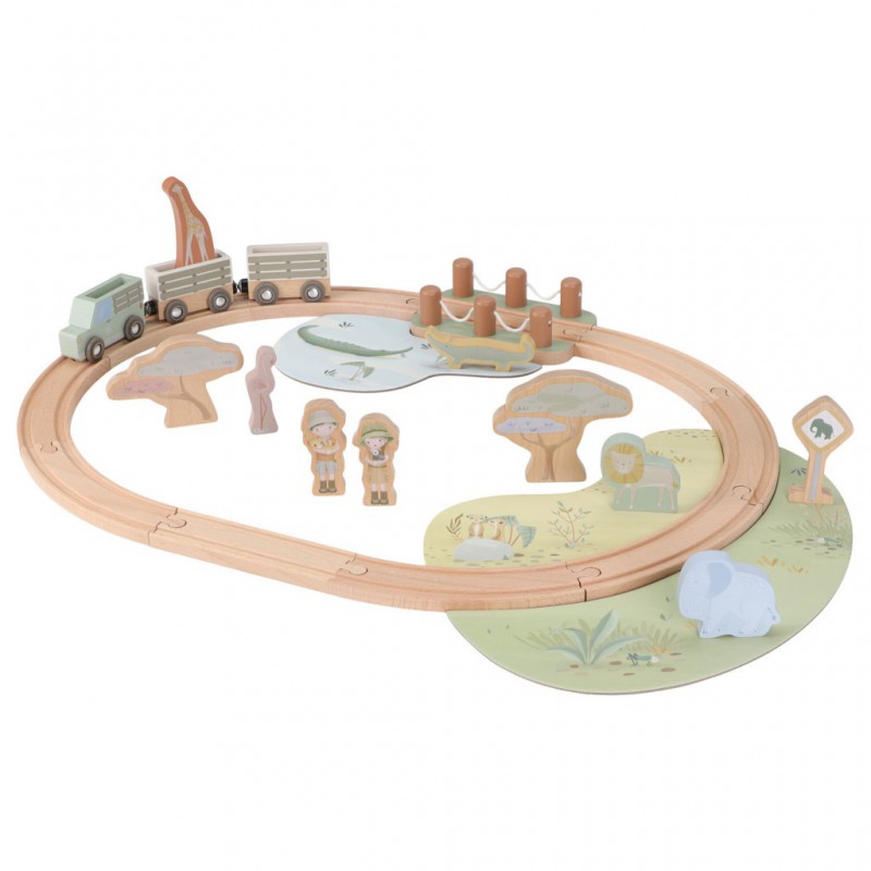 Houten treinset - Safari Friends - Little Dutch