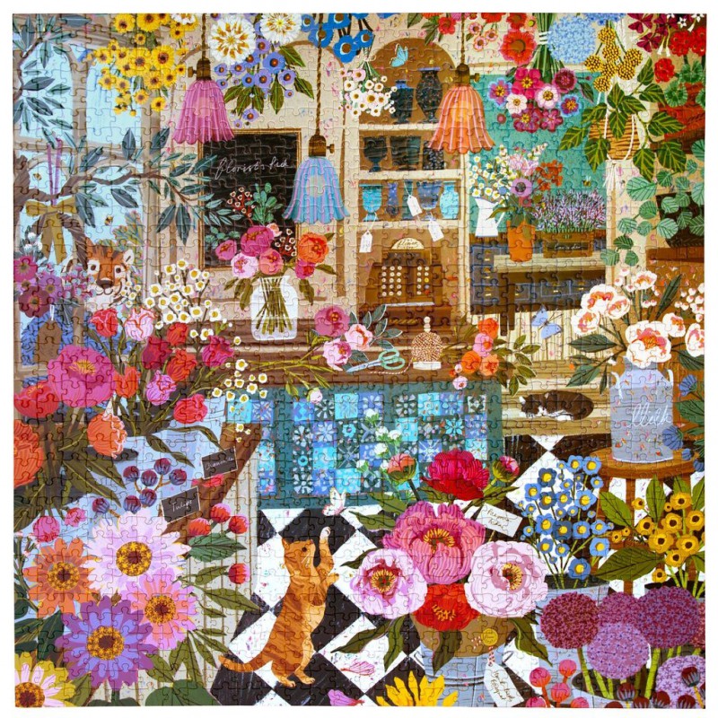 English Flower Shop, 1000 stukjes Eeboo vierkante puzzel
