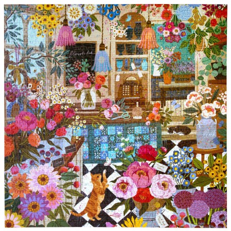 English Flower Shop, 1000 stukjes Eeboo vierkante puzzel