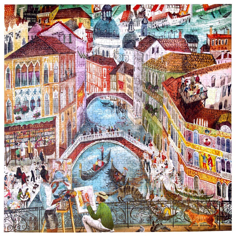 Artists in Venice, 1000 stukjes Eeboo vierkante puzzel