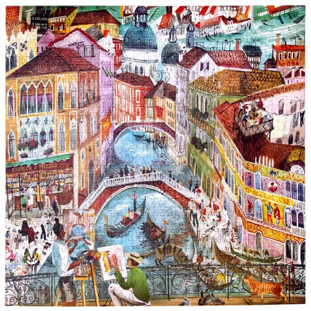 Artists in Venice, 1000 stukjes Eeboo vierkante puzzel