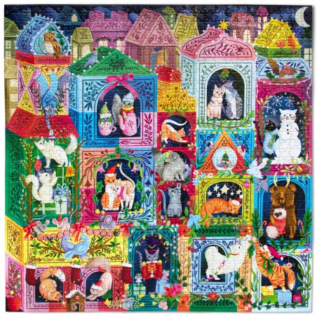 Christmas Cats 1000 stukjes Eeboo vierkante puzzel