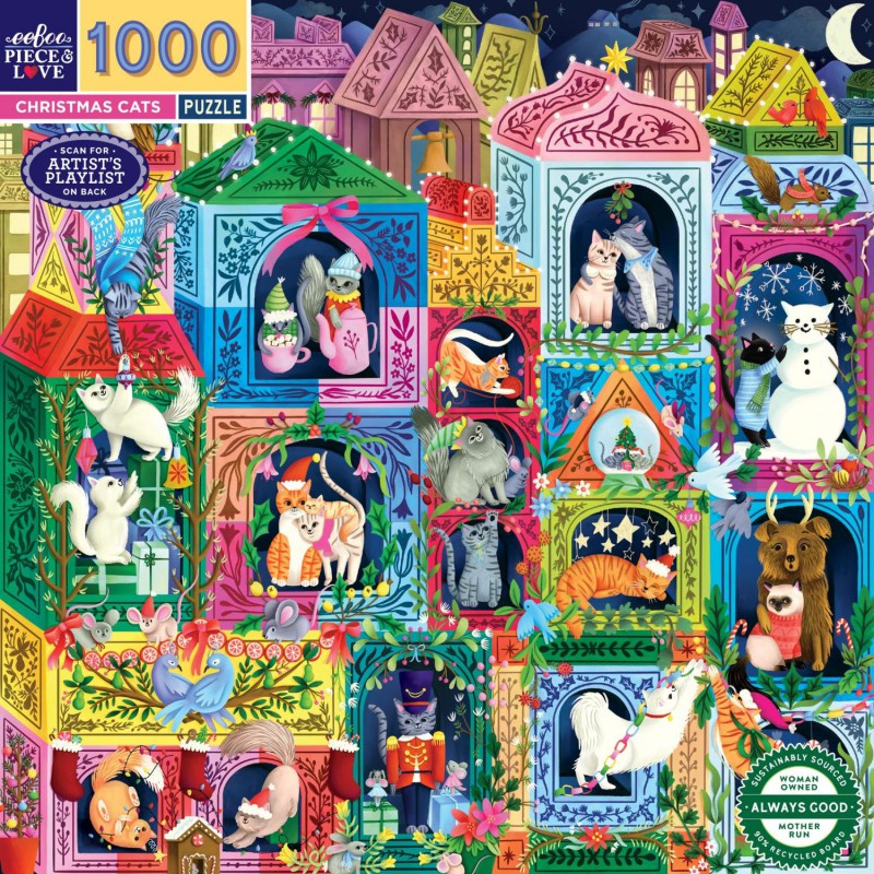 English Cottage Library 1000 stukjes Eeboo vierkante puzzel
