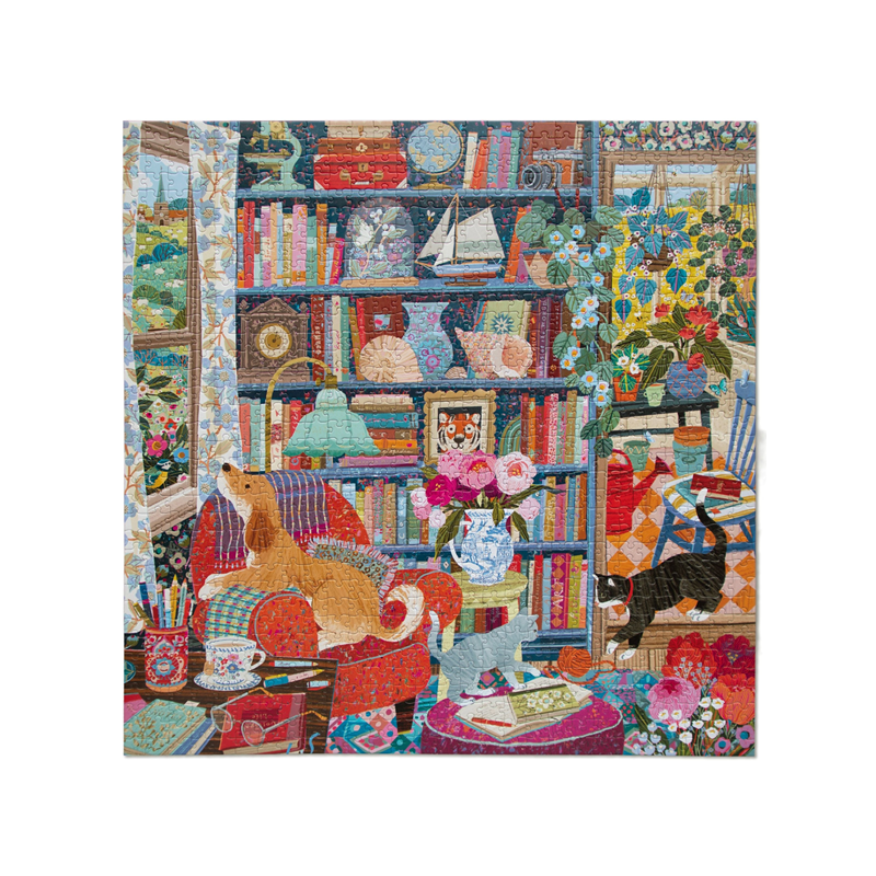 English Cottage Library 1000 stukjes Eeboo vierkante puzzel