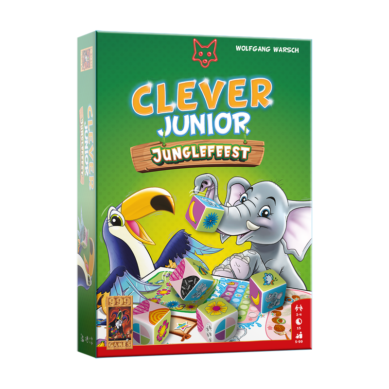Clever Junior- Junglefeest, Dobbelspel, 999 Games