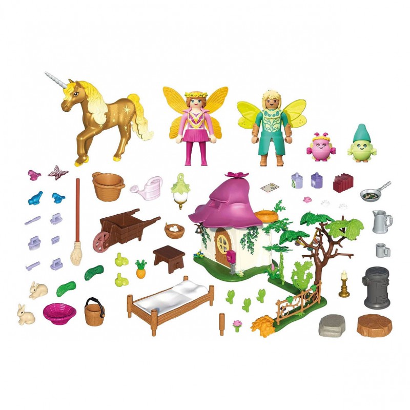 Playmobil Fantasy & Magic - Gezellig sprookjeshuis met gouden eenhoorn en stal, 71838