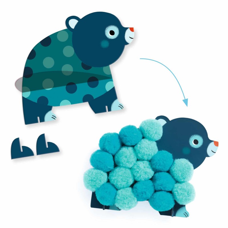 Djeco - Pom pomcollage dieren