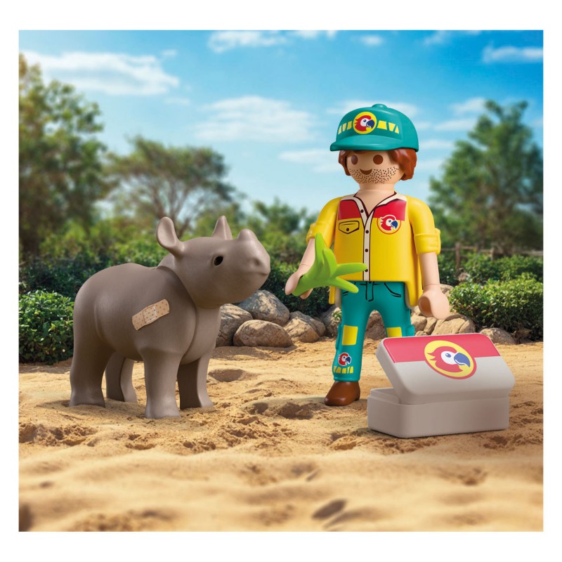 Playmobil DuoPack - 72025 Ranger met neushoorn